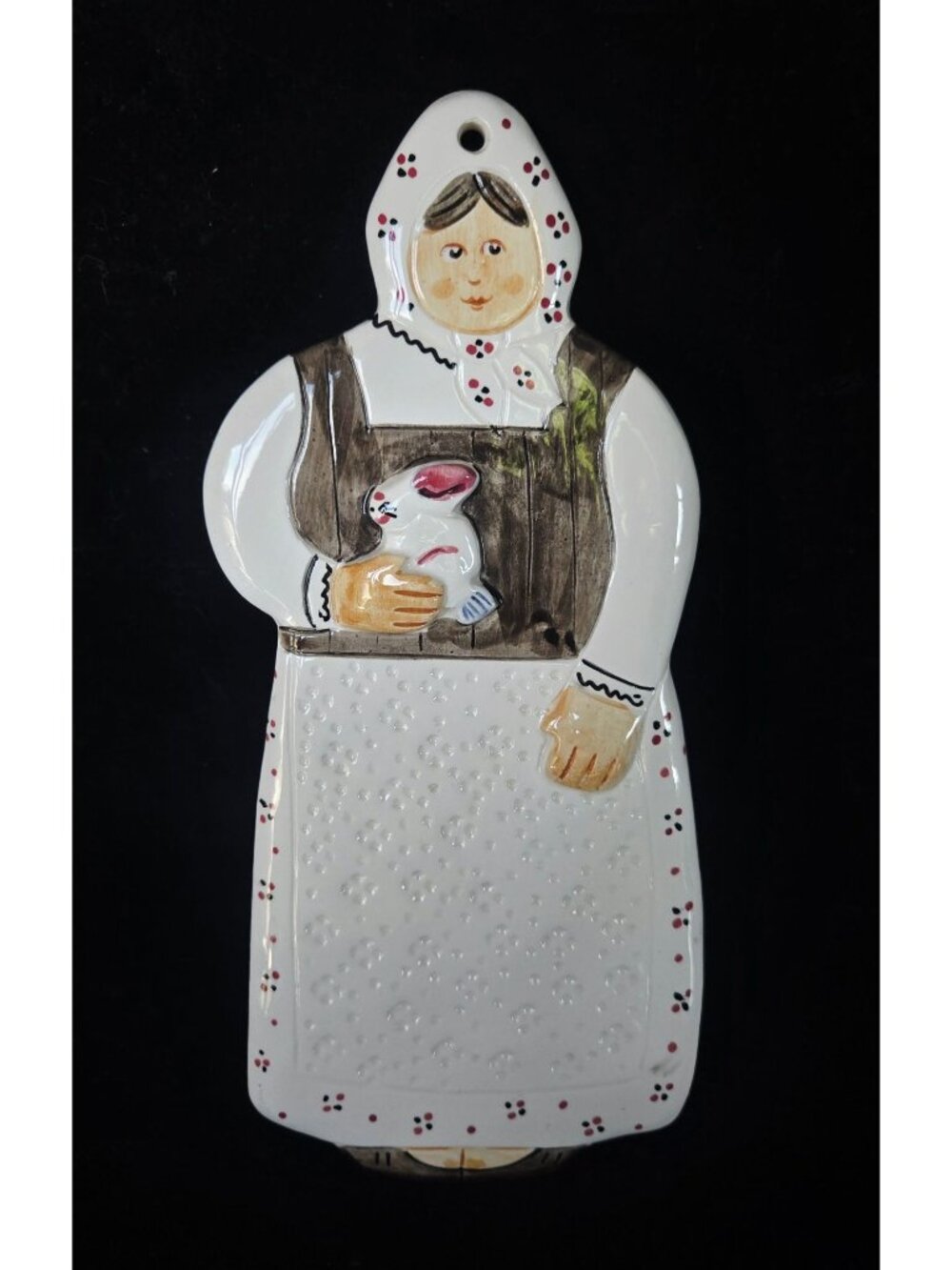 Hand-Painted Folk Art Pottery Babushka Woman Wall Art, Sigma TasteSetters